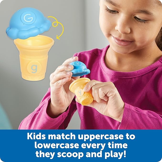 Learning Resources Mini Letter Scoops - Letter Recognition, ABC Color Matching Game, Alphabet Phonics for Toddlers, Imaginative Skills, Fine Motor, Montessori Food Toys, Gifts for Boys and Girls