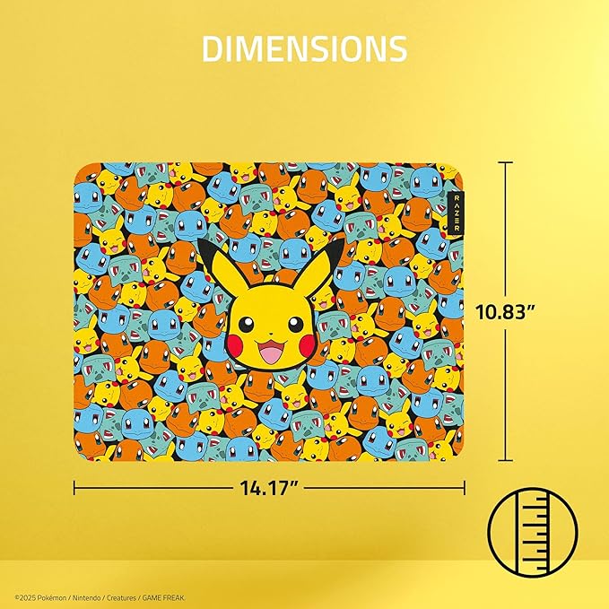 Razer Gigantus V2 Soft Gaming Mouse Pad (Medium): Textured Micro-Weave Cloth Surface - Thick, High-Density Rubber Foam - Non Slip Base - Pokémon Edition