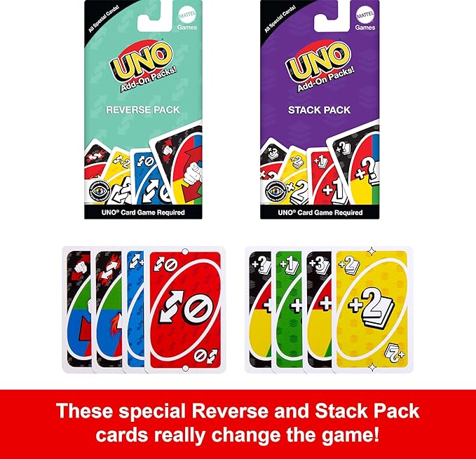Mattel Games UNO Card Game with 2 Add On Packs & Collectible Tin for Kids, Adults & Family Game Night. 2 to 10 Players (Amazon Exclusive)