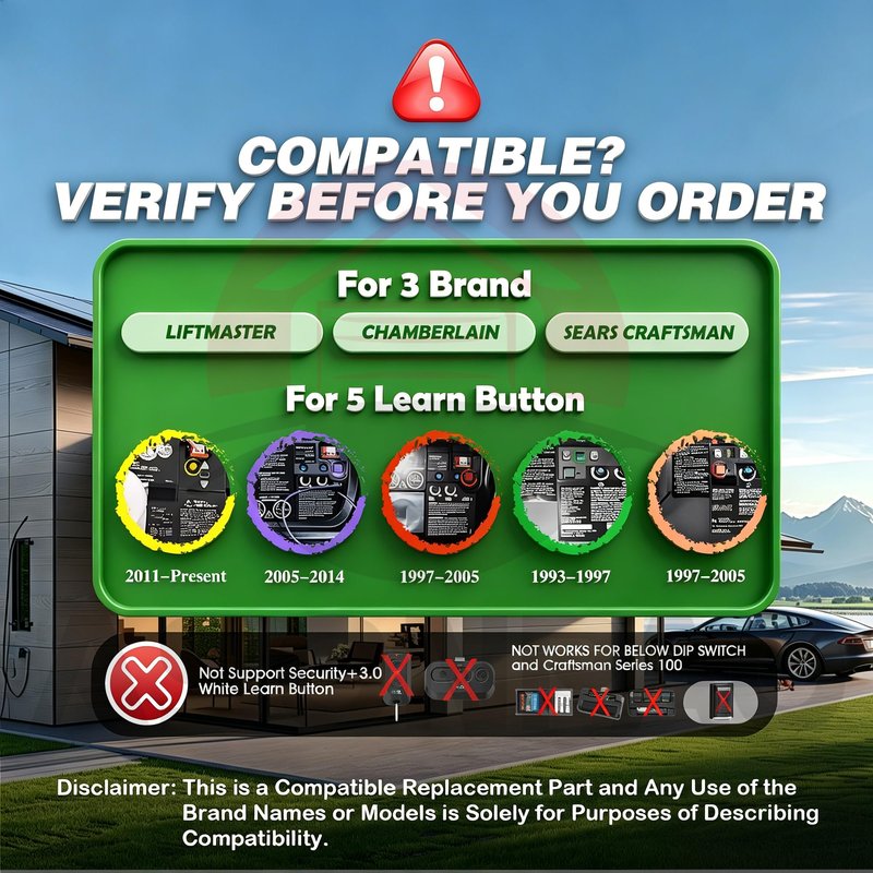 ASONPAO 2-Pack for Chamberlain 953EV-P2 953ESTD Universal Garage Door Opener Remote FCC Certified 3-Year Warranty