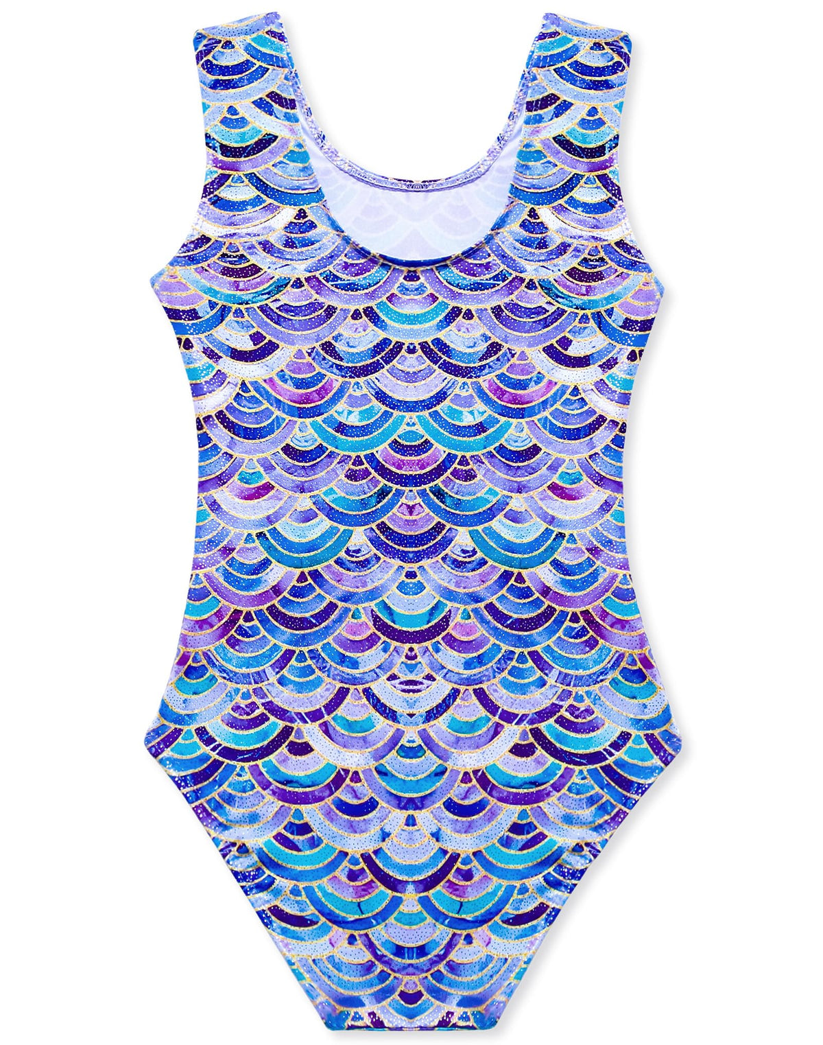 Domusgo Gymnastics Leotards for Girls Size 7-8 Years Old Colorful Scale Sparkly One Piece Tumbling Outfits