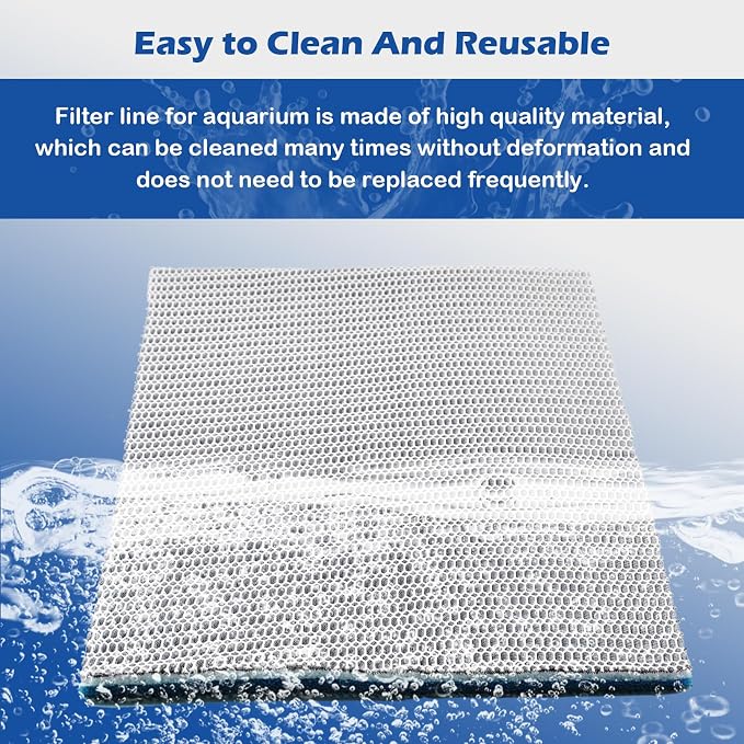 8 Layer Aquarium Filter Media Pad, 15.7 x 11.8 in Washable Cuttable Filters