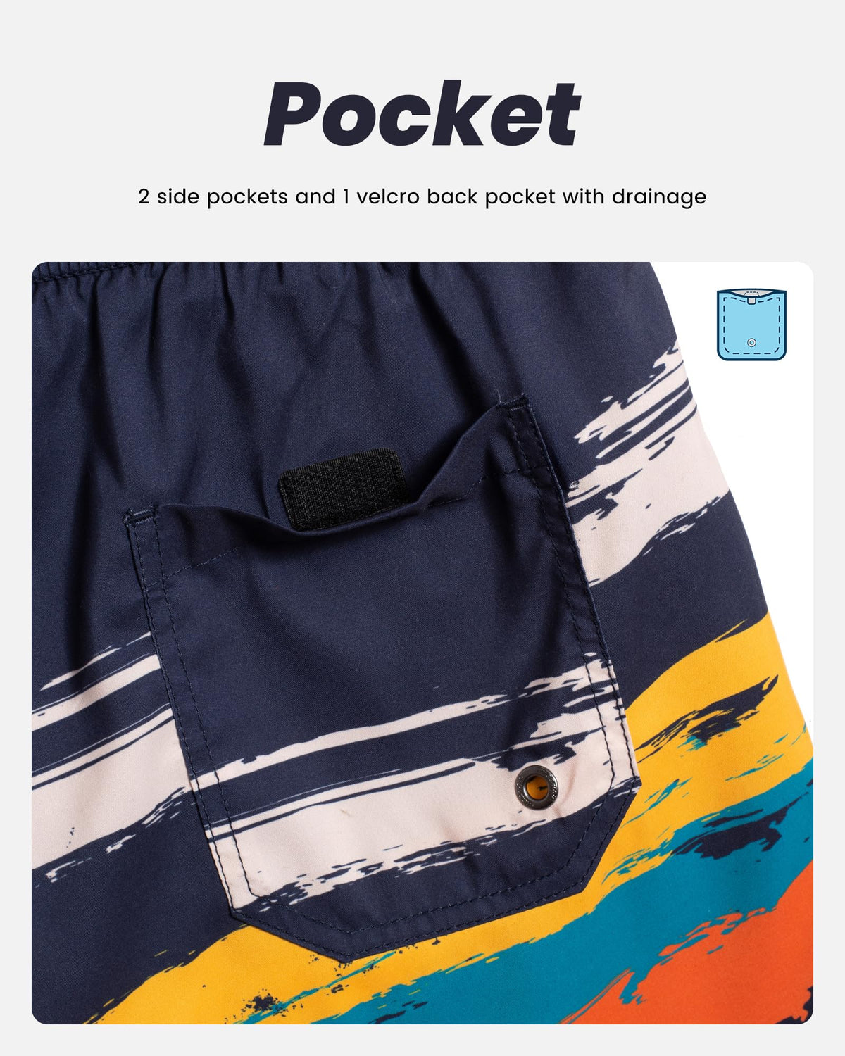 maamgic Mens Swim Trunks Quick Dry Swim Shorts with Mesh Lining Funny Swimwear Bathing Suits 7inch Navy Stripes XX-Large