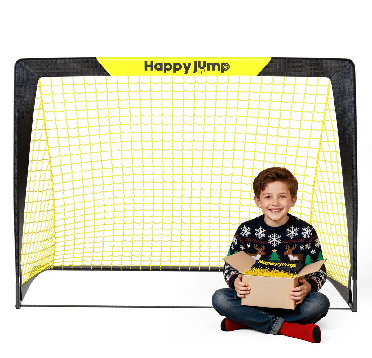 Happy Jump Soccer Goal Pop Up Foldable Soccer Net for Backyard, 2 Set (4X3 FT, 2 Set)