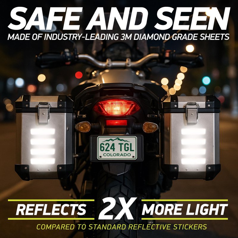 Byllstore Reflective Stickers | 3M Diamond Grade | Orange | 1.25″ x 6″ | 5-Pack | Reflective Safety Tape for Helmets, Cars, Mailboxes & More