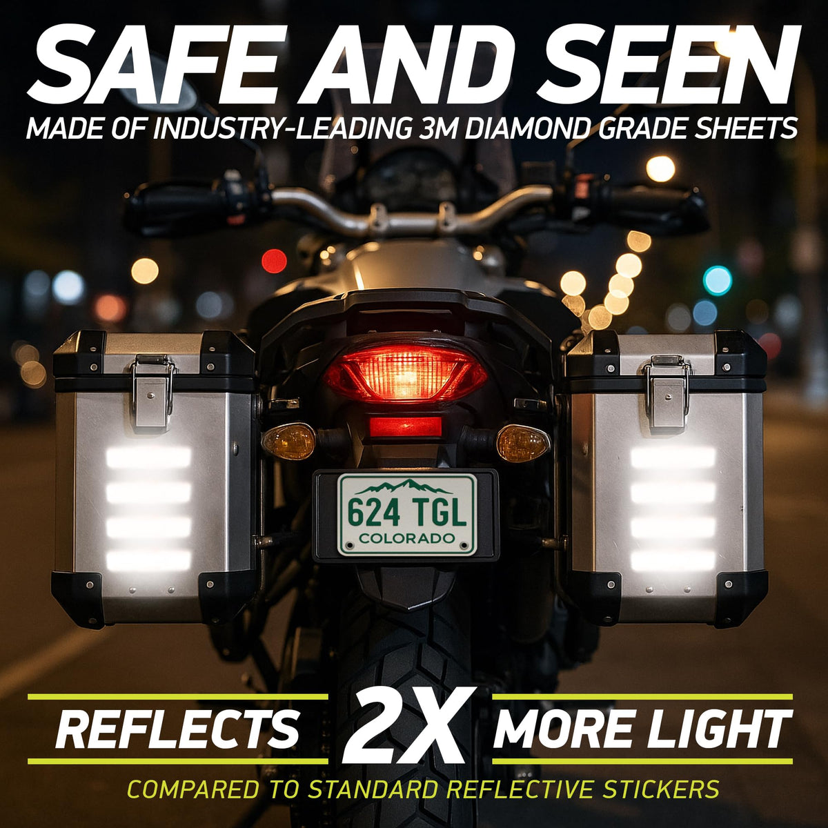 Byllstore Reflective Stickers | 3M Diamond Grade | Mixed Colors | 1.25″ x 6″ | 5-Pack | Reflective Safety Tape for Helmets, Cars, Mailboxes & More