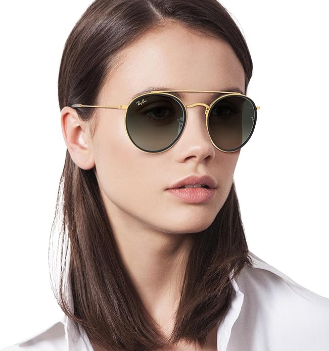 Ray-Ban Unisex Rb3647n Double Bridge Round Sunglasses