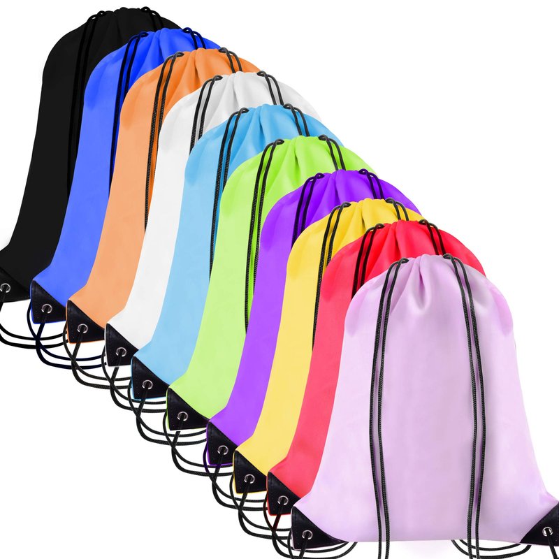 PAXCOO 10Pcs Cinch Sack Drawstring Backpack String Sinch Tote Nap Bag for Gym