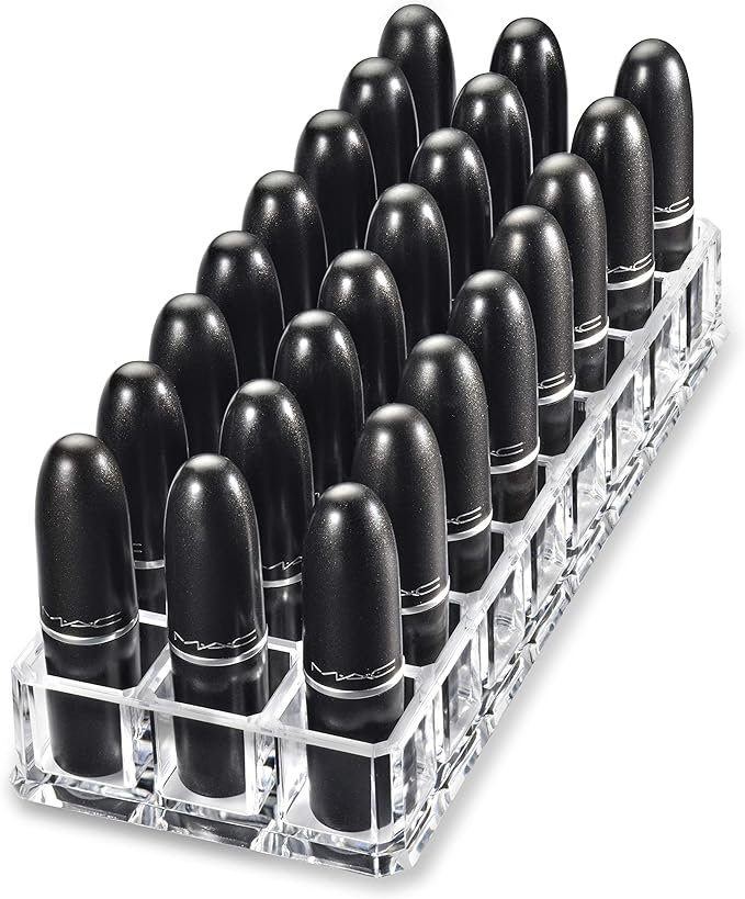 BY ALEGORY (Set) Acrylic Lipstick Organizer & Makeup Brush Organizer 48 Space Storage Refillable Container Beauty Cosmetic Display Case