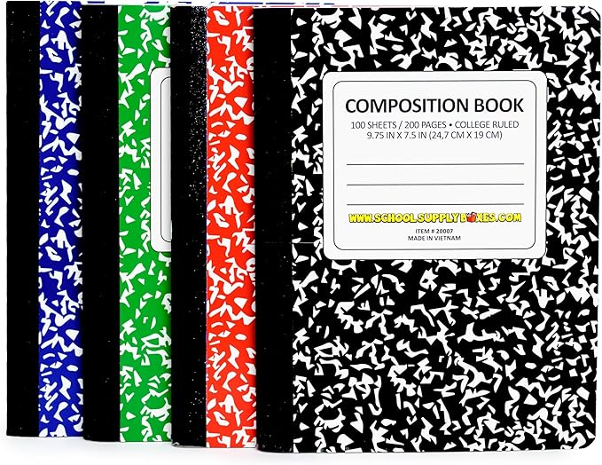High School Writing Bundle | Case (2 Boxes) - 51 Pieces per Box | School Supply Boxes - Back to School Essentials | Includes Composition Books, Loose Leaf Paper, Index Cards, 12 ct. Pens & More