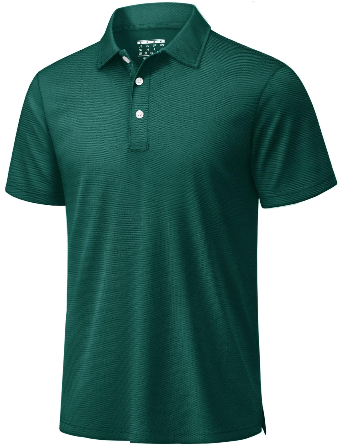 TACVASEN Mens Golf Shirt Dry Fit Mens Polo Shirts Short Sleeve Performance Golf Polos for Men with Collar Work Shirts Emerald Green, L