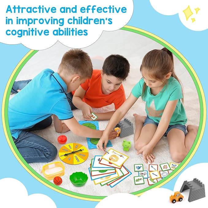 Positional Word Learning Set, Toddler Board Games, Manipulatives Match Games, Educational Games for Kids Ages 4+, STEM Learning Activities, Fine Motor Skills, Speech Therapy Toys