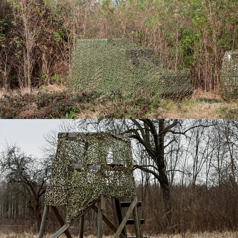 Yeacool Camo Netting Camouflage Netting Camo Blind Army Net Sunshade Mesh for Hunting Military Decorations Party Shooting Outdoor(Dark Green, 6.5ftx4.9ft, 2m*1.5m)