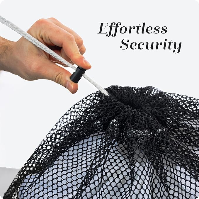 Handy Laundry Mesh XL Laundry Bag - Durable, Machine Washable with Secure Drawstring Closure - Perfect for College Dorms, Laundromats, Apartments (Black, Large 24" x 36")