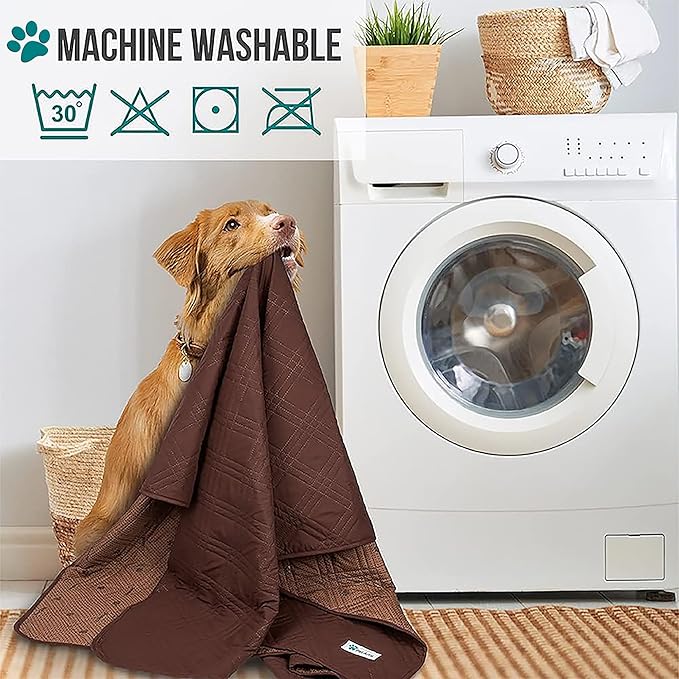 PetAmi Waterproof Couch Cover for Dogs, Reversible Furniture Protector for Pet Cat Bed, Washable Blanket Dog Cover for Sofa Seat, 52x82 Brown