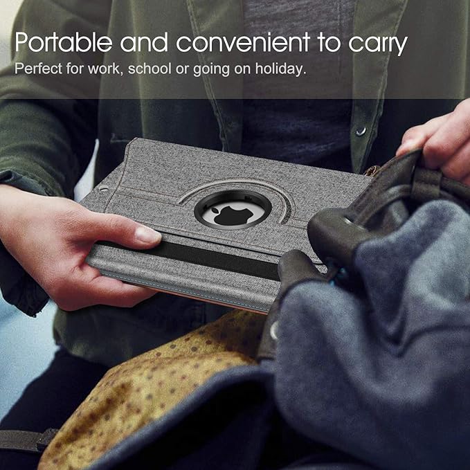 Fintie Rotating Case for iPad Air (3rd Gen) 10.5" 2019 / iPad Pro 10.5" 2017 with Built-in Pencil Holder - 360 Degree Rotating Stand Protective Cover, Auto Sleep/Wake (Denim Grey)