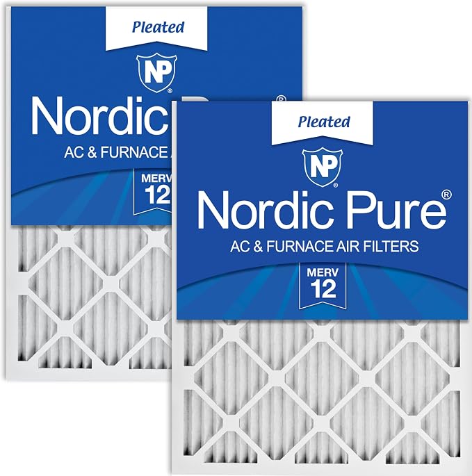 Nordic Pure 16x25x1 Pleated MERV 12 Air Filters 2 Pack