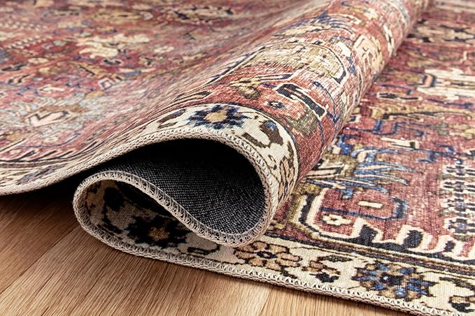 Loloi Chris Loves Julia Jules Collection JUL-01 Merlot/Multi 7'-6'' x 9'-6'', .13" Pile Height, Area Rug