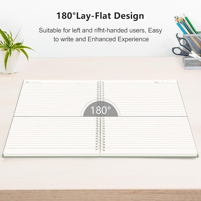 RETTACY Spiral College Ruled Notebook, 300 Pages, B5 Medium Size (7.4" x 10"), for School, Work, Writing, Journaling, 100 GSM Thick Paper, Flexible Plastic Cover (Transparent)