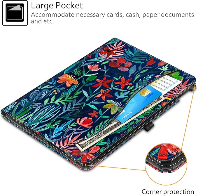 Fintie Multi-Angle Case, 2017/2015 iPad Pro 12.9 inch (Old Model) 1st & 2nd Gen Case - [Corner Protection] Folio Stand Cover with Pencil Holder & Pocket, Auto Wake/Sleep, Jungle Night