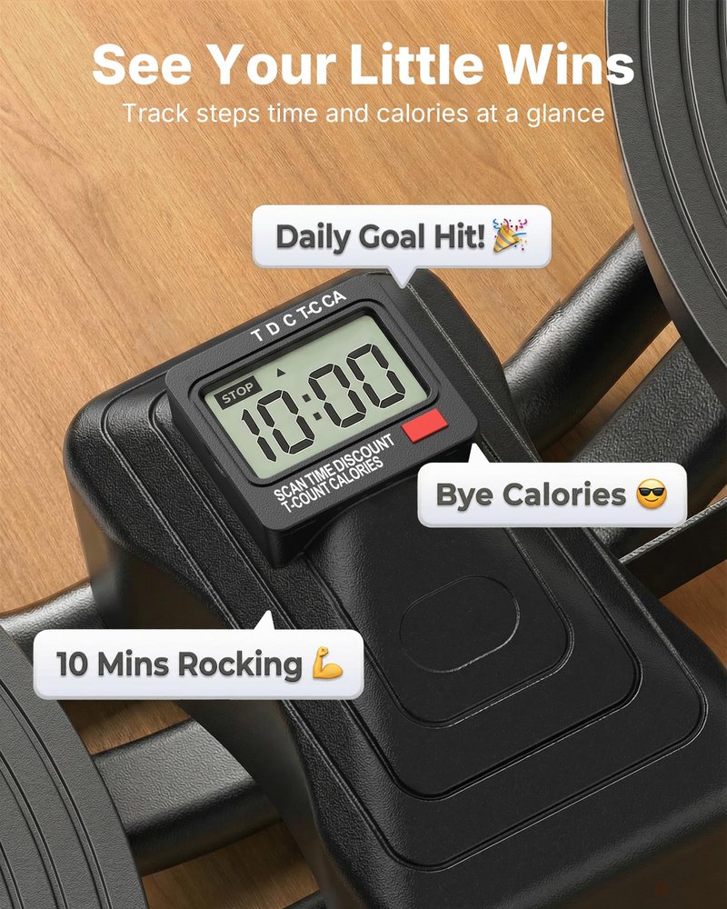 Merach Rocking Steppers for Exercise at Home, 3D Motion Stair Stepper with Resistance Bands for Full Body Workout & Low-Impact Balance Board, 330 LBS Loading Capacity Exercise Equipment（Black）