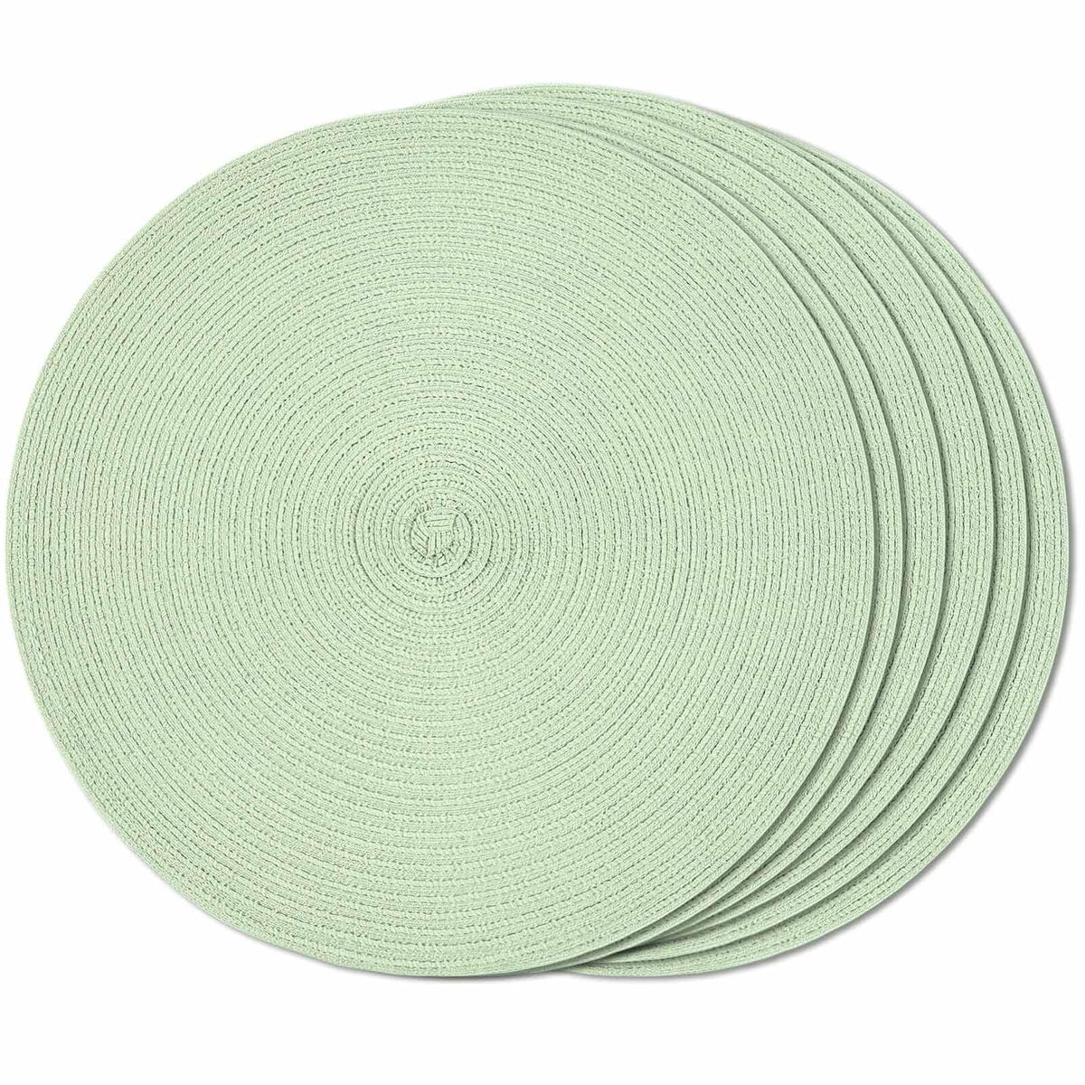 FunWheat Round Braided Placemats Set of 4 Place mats for Dining Tables Woven Heat Resistant Table Mats 15 inch (Wine,4pcs)
