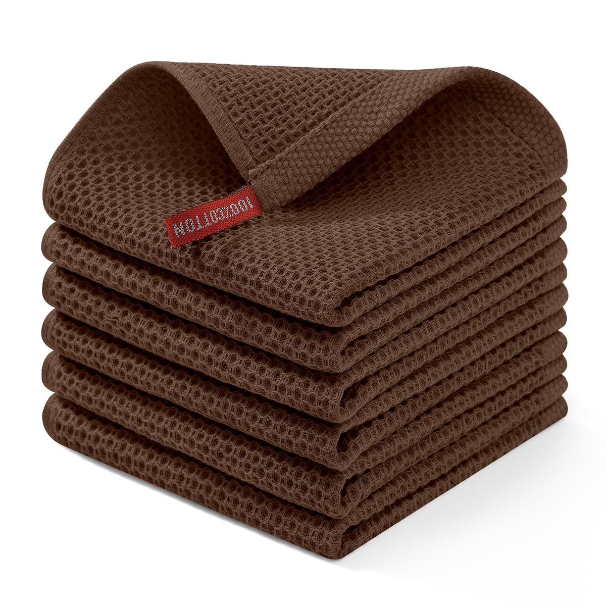 Homaxy 100% Cotton Waffle Weave Kitchen Dish Cloths, Ultra Soft Absorbent Quick Drying Dish Towels, 12 x 12 Inches — 12 x 12 - 12 Pack — 12 X 12 - 6 Pack
