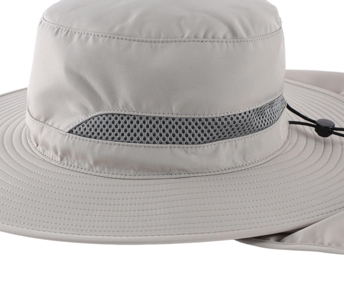 Connectyle Men's SPF 50+ Sun Hat with Neck Flap Summer Bucket Hats Outdoor Safari Hat for Fishing Hiking Gardening Light Grey