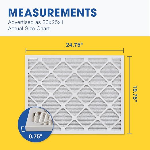 Aerostar 20x25x1 MERV 13 Air Filter, ACTUAL SIZE, Air Conditioning & Furnace