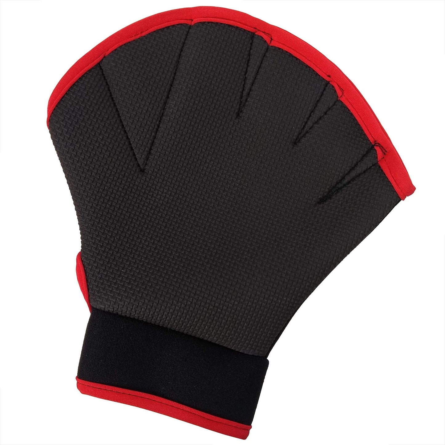 Flow Swimming Resistance Gloves - Webbed Gloves for Water Aerobics, Aquatic Fitness, and Swim Training (Black/Red, X-Large)