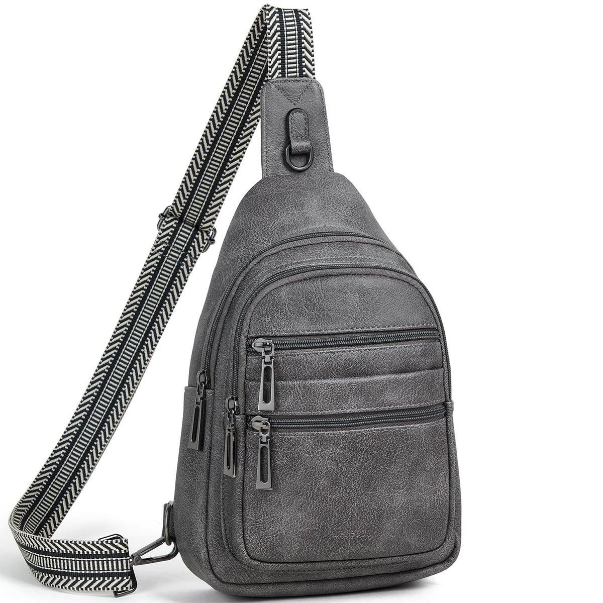 Leresas Sling Bag for Women Crossbody Bags Sling Purse Cross Body Backpack Vegan Leather Over Shoulder Bag Travel Handbag Gifts Dark Grey