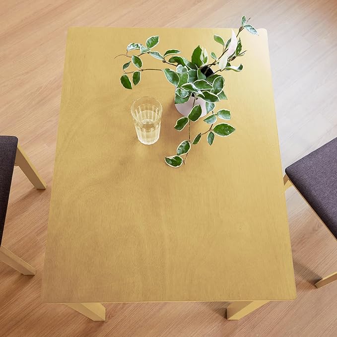 Livinia Seattle 3-Piece Wooden Dining Table Set for 2, Modern Farmhouse Kitchen Dining Room Set with Solid Wood Ladder Back Chairs for Small Space (Natural)