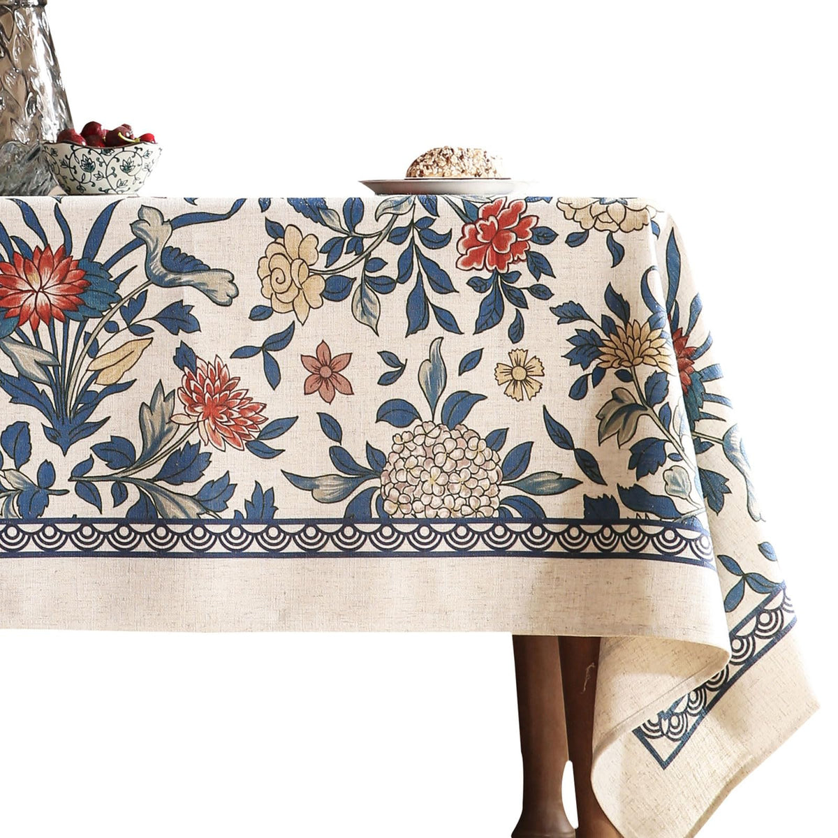 patdrea Vintage French Linen Tablecloth,Square,67"x67"-Kulom A