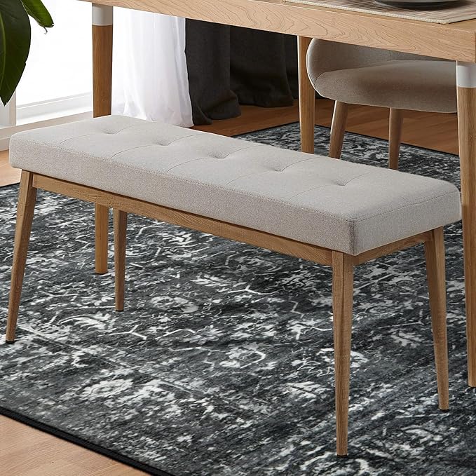 Lahome 5x7 Washable Black Area Rugs for Living Room, Non Slip Bedroom Rug, Stain Resistant Floor Dining Room Carpet for Office Entrance Decor