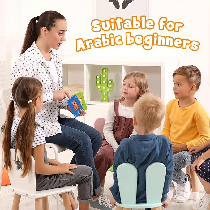 48 Arabic Flash Cards for Kids,Toddler,Beginners Adult,Learn Arabic Alphabet Letters,Number,Color,Shape & Sight Words,Educational Toys with English Transliteration for Classroom & Homeschool