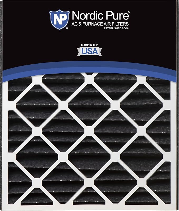 Nordic Pure 20x25x5 Air Bear Replacement Pure Carbon Odor Reduction Merv 8 Air