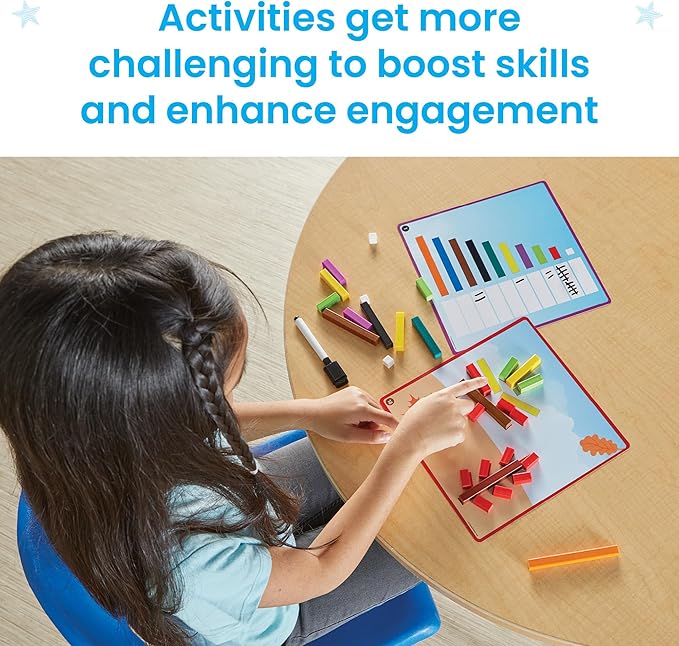 hand2mind Cuisenaire Rods: Early Math Activity Set – Teaching Fraction Bars, Montessori Math Manipulatives, Math Teacher Must Haves Elementary, Kindergarten Homeschool Supplies