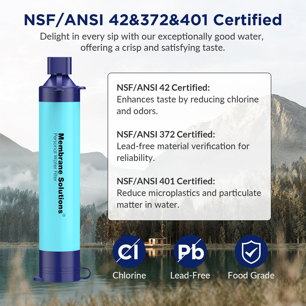 Membrane Solutions Personal Water Filter Straw S1