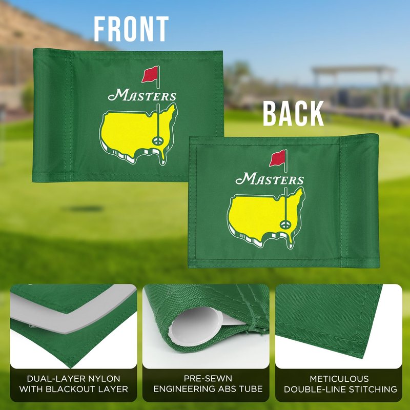 CoGolfing Major Golf Flag Mini, 8x6 Inch, Double-Sided Silk-Screened, Fade-Resistant 420D Nylon, Ideal for Backyard Practice Putting Green, Green, 1-Pack