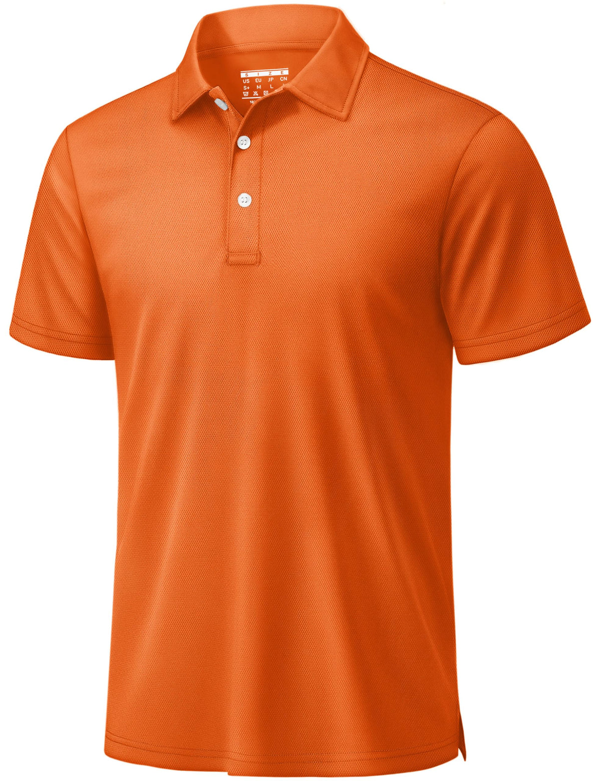 TACVASEN Mens Golf Shirt Dry Fit Mens Polo Shirts Short Sleeve Performance Golf Polos for Men with Collar Work Shirts Orange, 2XL