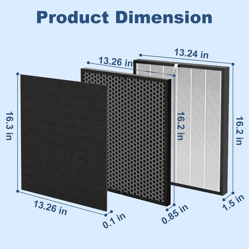 8 Pack 3000 Replacement Filter, Compatible with 3000, 3000M, 3000Pro Air Purifier, Includes 2 H13 Air Filter + 2 Activated Carbon Filter + 4 Pre-Filter