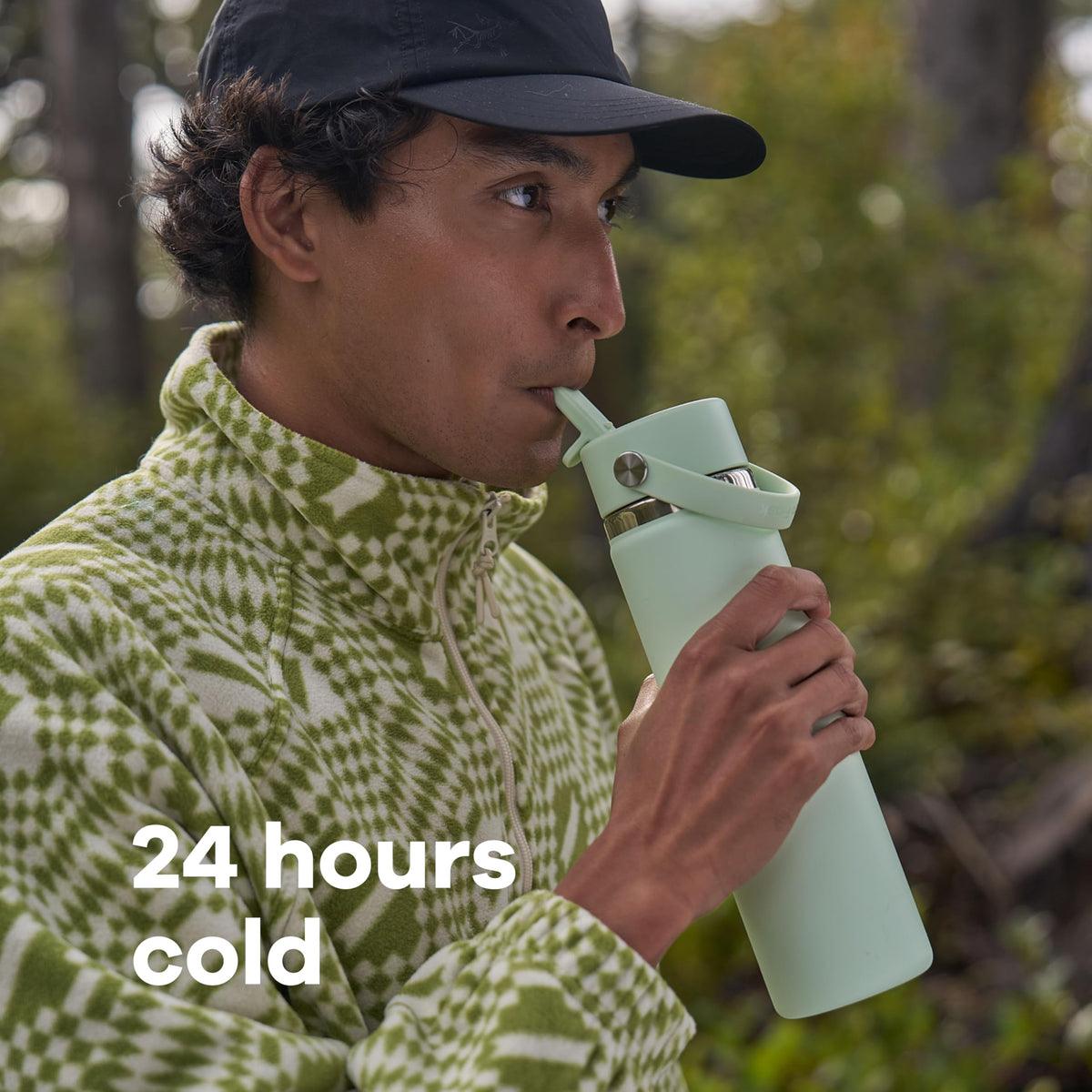Hydro Flask Water Bottle - Insulated Stainless Steel - Wide Mouth Flex Straw Lid, Non Spill, Leakproof and Refillable in 64 Oz White