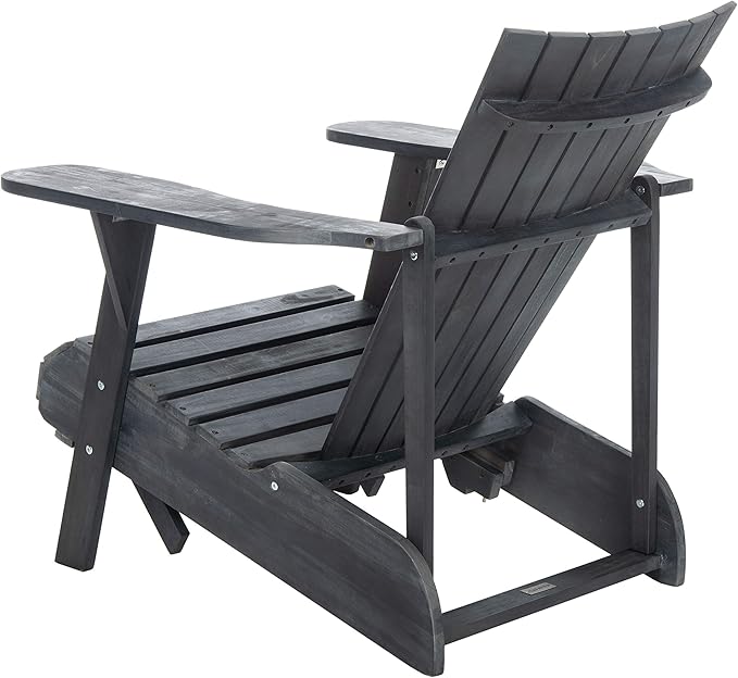 SAFAVIEH PAT6760A Outdoor Collection Merlin Natural Retractable Foot Rest Adirondack Chair