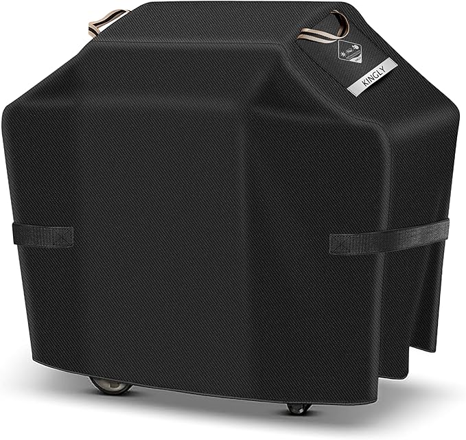 KINGLY Heavy Duty 60 Inch Grill Cover for Outdoor Grill,600D Waterproof Fade Resistant 60 Inch BBQ Gas Grill Cover for Weber Outdoor Grill with Strap,Barbecue Cover for Weber Char-Broil Nexgrill,etc