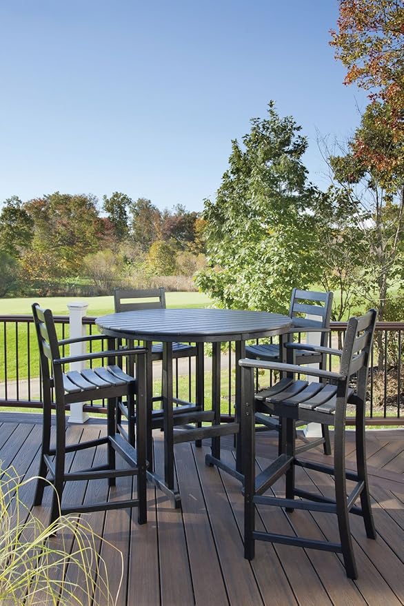 Trex Outdoor Furniture TXRBT248VL Monterey Bay Round Bar Table, 48-Inch, Vintage Lantern