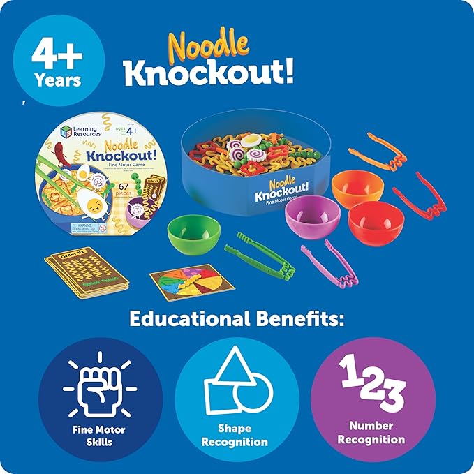Learning Resources Noodle Knockout! Fine Motor Game - Montessori Preschool Activities, Educational Sensory Play Toy, Occupational Therapy Must Haves for Kids