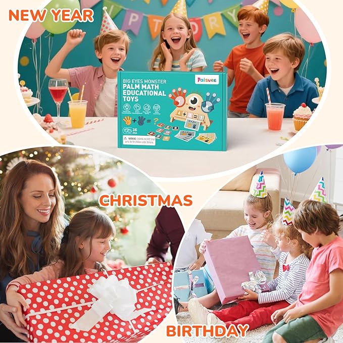 Montessori Toys for 3 4 5 Year Old, Preschool Learning Toys for Toddlers, Finger Math Number Counting Blocks for Kids, Educational Math Manipulatives for Boys Girls Birthday Gifts