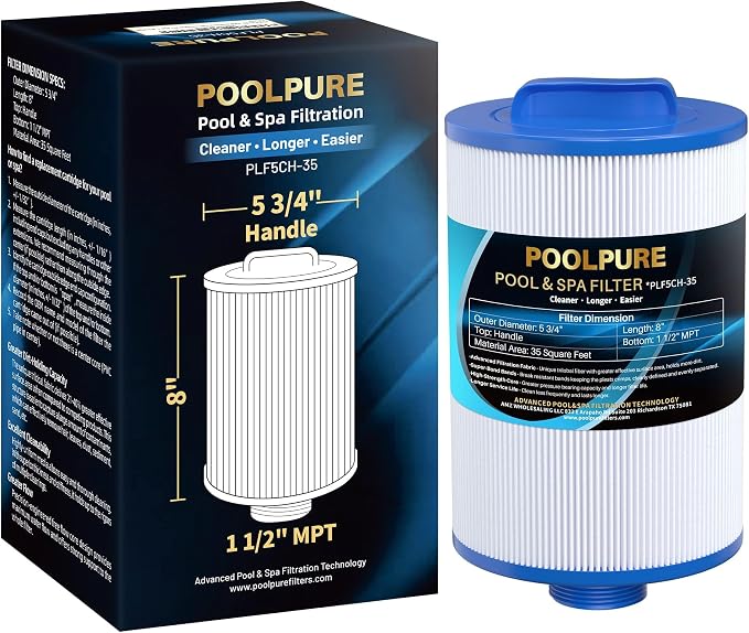 POOLPURE Replacement Filter for PMAX50P4, Unicel 5CH-35, Filbur FC-0300