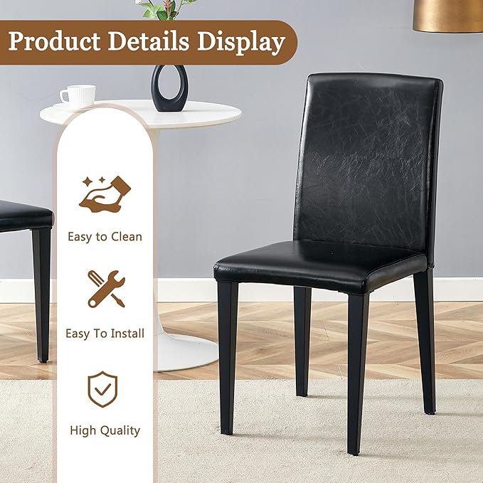 Glass Dining Table Set for 4, 63” Kitchen Table Set for 4, Modern Dining Room Table Set with Upholstered Chairs, Tempered Glass Tabletop with Y Shape Base