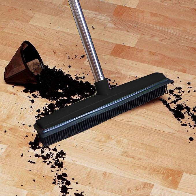 Multifunctional Broom, Telescopic Carpet Rake Rubber Pp 12.6in Brush Easy Wash